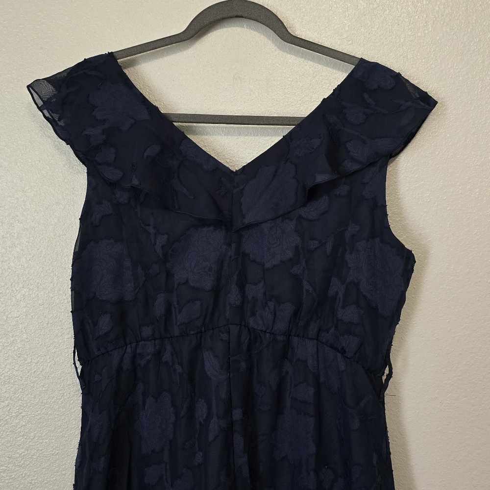 Grace Karin Navy Blue Ruffled Midi Dress - Picture 5 of 8